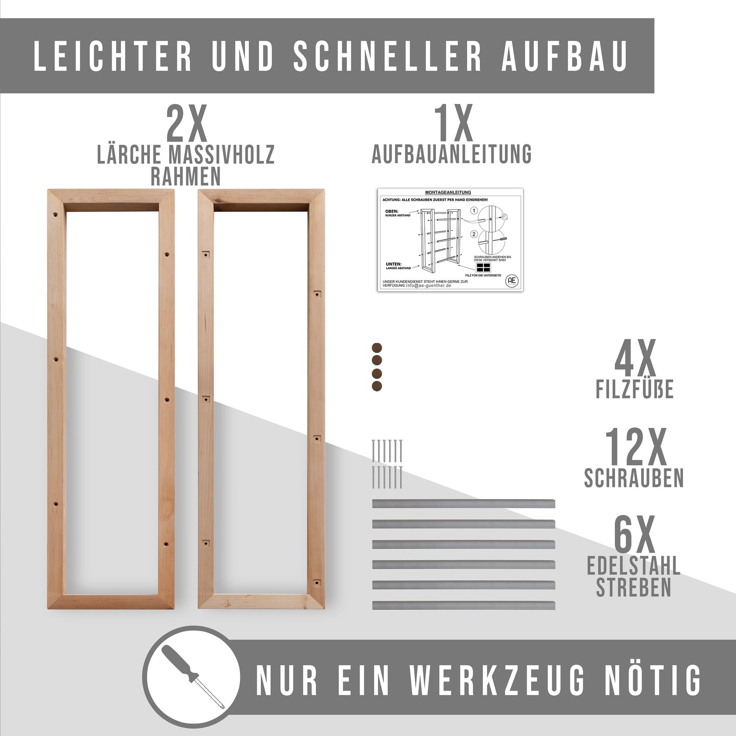 AE Günther® Getränkekistenregal Kistenregal Holz Getränkekistenhalter für 3 Wasserkisten Getränkeregal Getränkekisten Ständer MASSIVHOLZ (3 Kisten)