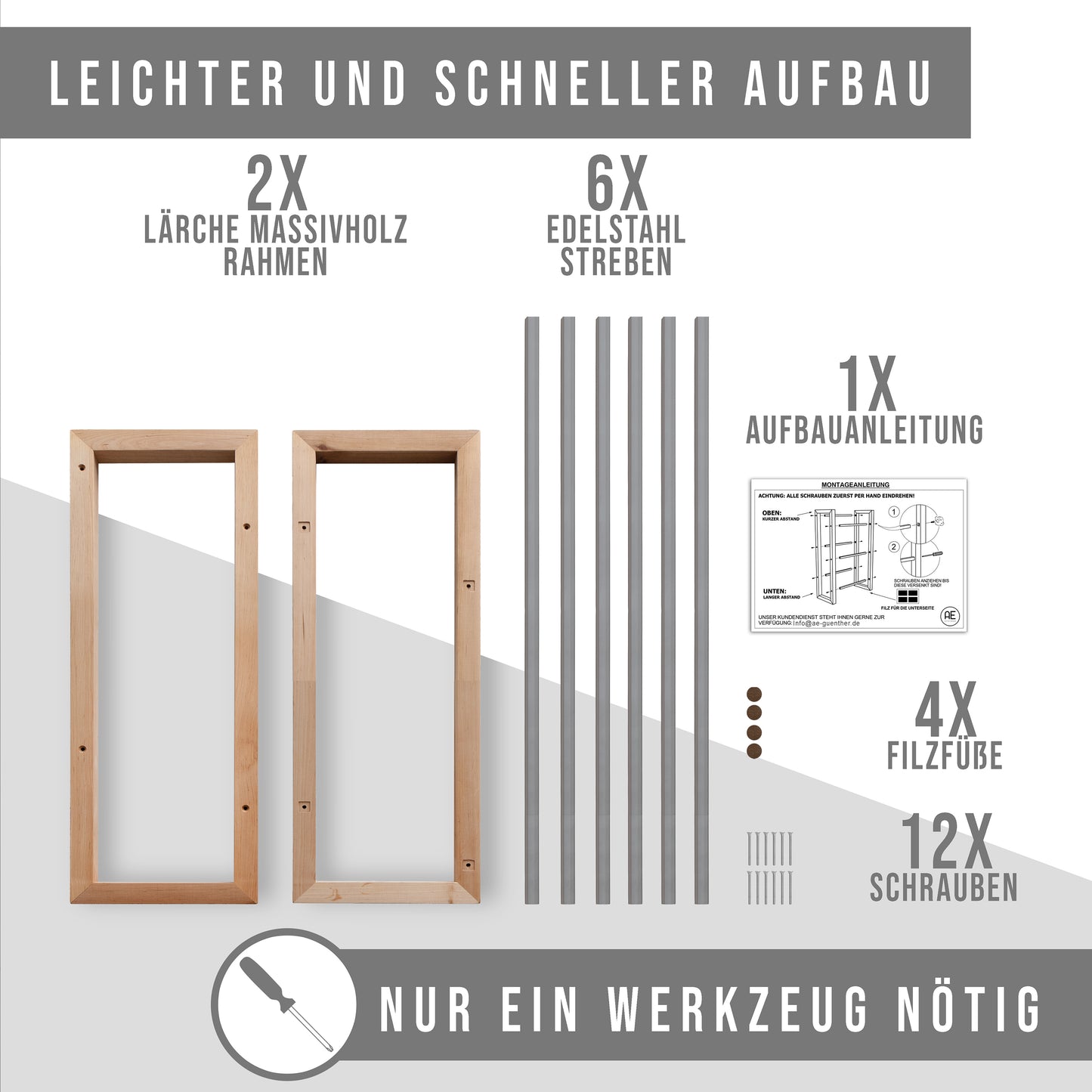 AE Günther® Getränkekistenregal Kistenregal Holz Getränkekistenhalter für 4-5 Wasserkisten Getränkeregal Getränkekisten Ständer MASSIVHOLZ (4-5 Kisten)