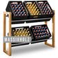AE Günther® Getränkekistenregal Kistenregal Holz Getränkekistenhalter für 4-5 Wasserkisten Getränkeregal Getränkekisten Ständer MASSIVHOLZ (4-5 Kisten)