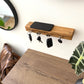 AE Günther® Schlüsselbrett Holz mit Ablage - Schlüsselboard - Schlüsselhalter Key Organizer Wand Aufbewahrung Wall (Ohne Magnet)
