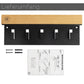 AE GÜNTHER® Schlüsselbrett Holz - Schlüsselhalter Schwarz Stahl - Schlüsselboard Eiche - Schlüssel organizer mit Ablage - Schlüsselanhänger - Schlüsselkasten -Wandorganizer - Schlüsselleiste (Schwarz)