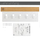 AE GÜNTHER® Schlüsselbrett Holz - Schlüsselhalter Schwarz Stahl - Schlüsselboard Eiche - Schlüssel organizer mit Ablage - Schlüsselanhänger - Schlüsselkasten -Wandorganizer - Schlüsselleiste (Schwarz)